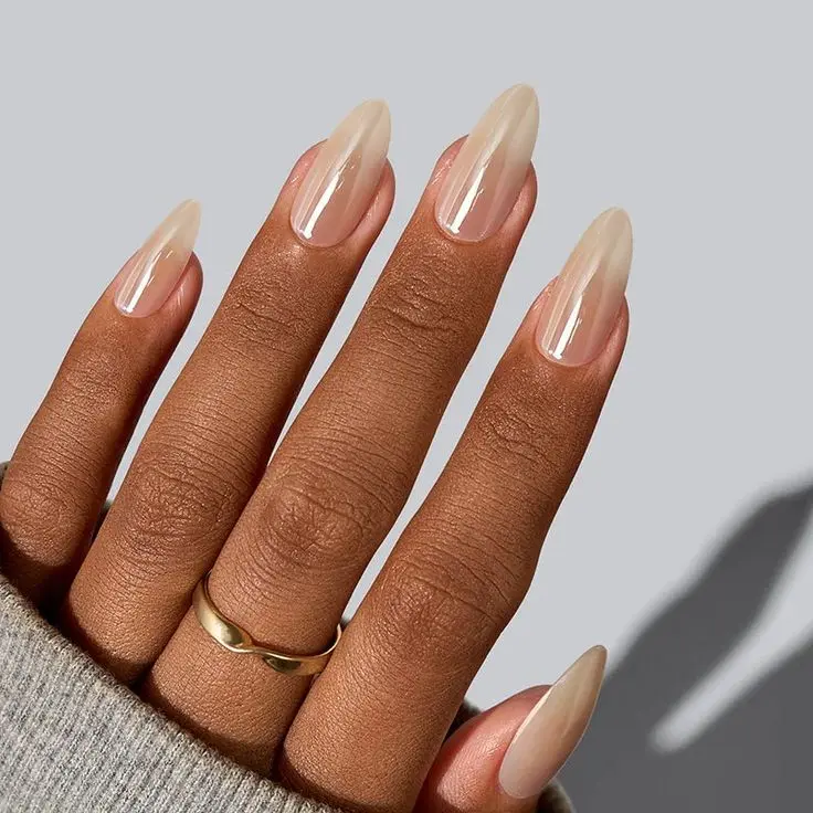 Hailey Bieber Glazed Nails